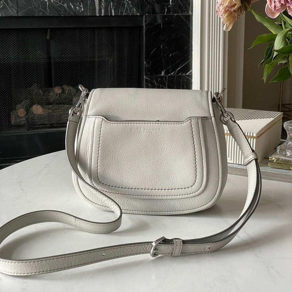 Marc Jacobs Empire City Leather Saddle Bag in Grey/Silver